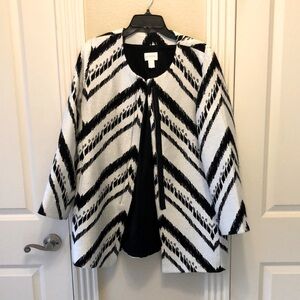 Chic Black and White Women's zippered jacket